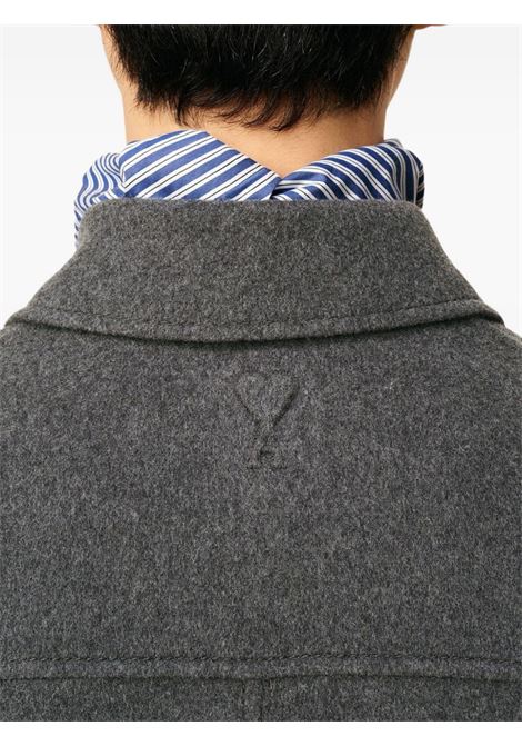 boxy buttoned jacket man grey AMI PARIS | HJK844.WV0022055